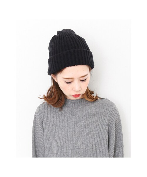 KBF（ケイビーエフ）の「モヘヤRIBビーニー（帽子・レディース・BLACK/PURPLE/L.GREEN/L.BLUE/L.GRAY・one）」の9枚目の写真