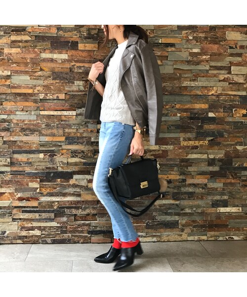 copine（コピン）の「再入荷!合皮ダブルライダースジャケット(2color）（ライダースジャケット・レディース・その他）」の6枚目の写真