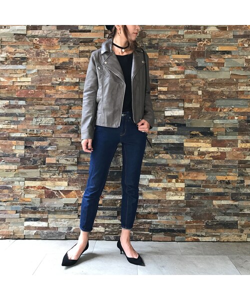 copine（コピン）の「再入荷!合皮ダブルライダースジャケット(2color）（ライダースジャケット・レディース・その他）」の7枚目の写真