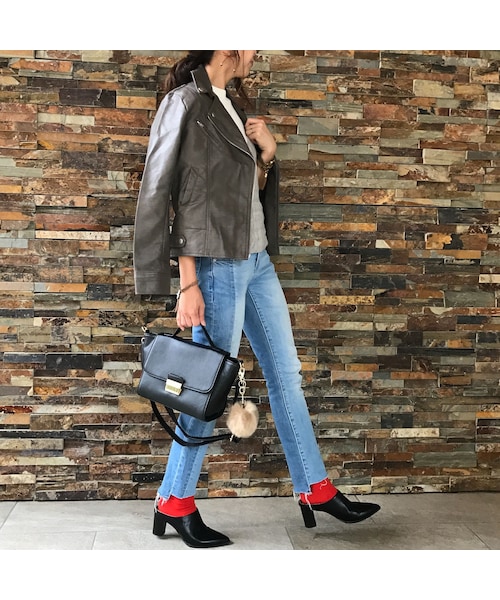 copine（コピン）の「再入荷!合皮ダブルライダースジャケット(2color）（ライダースジャケット・レディース・その他）」の5枚目の写真