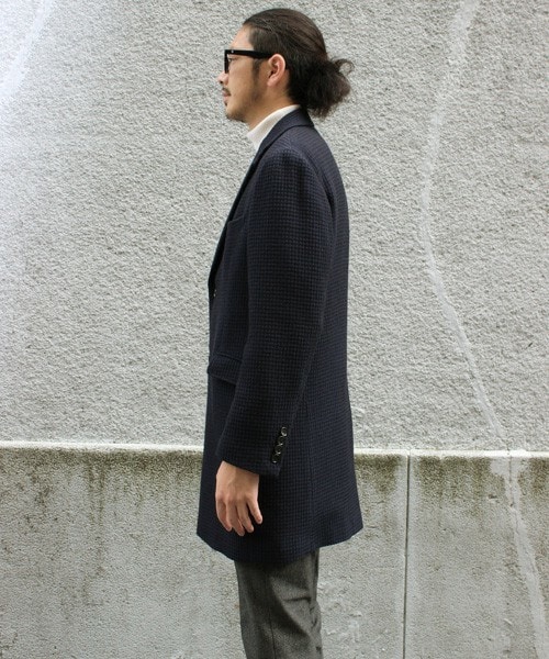 MEN'S BIGI(メンズビギ)の「【渡部篤郎さん着用 メンズクラブ12月号 掲載商品】チェスターコート/ワッフルクロス(チェスターコート・メンズ・ブラウン/ネイビー・SS/S/M/L)」の5枚目の写真