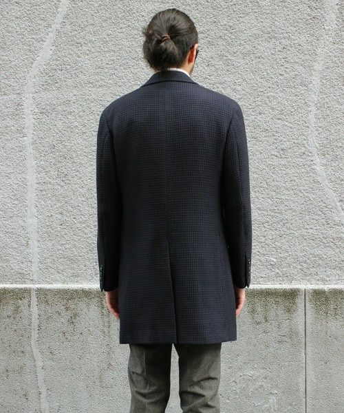 MEN'S BIGI(メンズビギ)の「【渡部篤郎さん着用 メンズクラブ12月号 掲載商品】チェスターコート/ワッフルクロス(チェスターコート・メンズ・ブラウン/ネイビー・SS/S/M/L)」の6枚目の写真