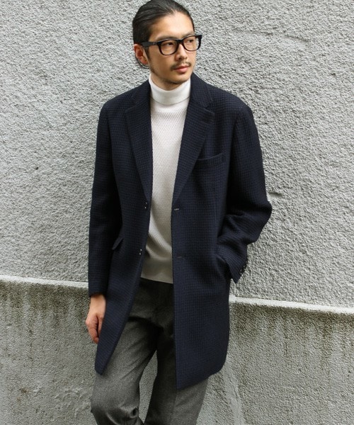 MEN'S BIGI(メンズビギ)の「【渡部篤郎さん着用 メンズクラブ12月号 掲載商品】チェスターコート/ワッフルクロス(チェスターコート・メンズ・ブラウン/ネイビー・SS/S/M/L)」の21枚目の写真