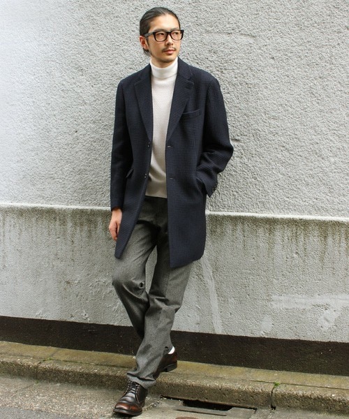 MEN'S BIGI(メンズビギ)の「【渡部篤郎さん着用 メンズクラブ12月号 掲載商品】チェスターコート/ワッフルクロス(チェスターコート・メンズ・ブラウン/ネイビー・SS/S/M/L)」の8枚目の写真
