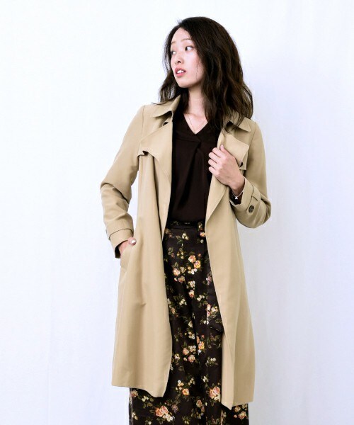 actuel（アクチュエル）の「リヨセルタッチテロンチコート（トレンチコート・レディース・カーキ/キャメル・FREE）」の5枚目の写真