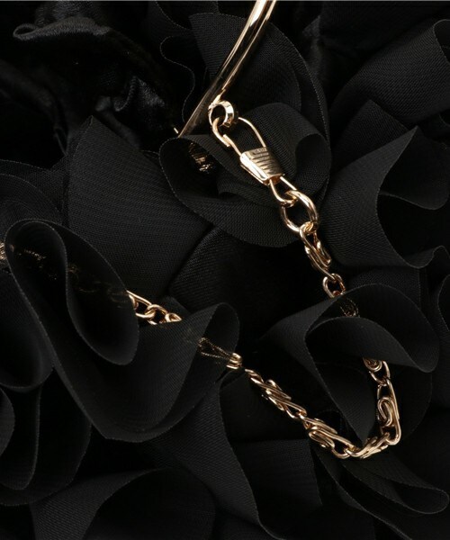 INTERPLANET WINGS(インタープラネットウィング)の「フリルフラワーパーティバッグ(ハンドバッグ・レディース・ブラック/ベージュ・フリー)」の6枚目の写真