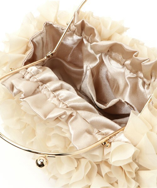 INTERPLANET WINGS(インタープラネットウィング)の「フリルフラワーパーティバッグ(ハンドバッグ・レディース・ブラック/ベージュ・フリー)」の10枚目の写真