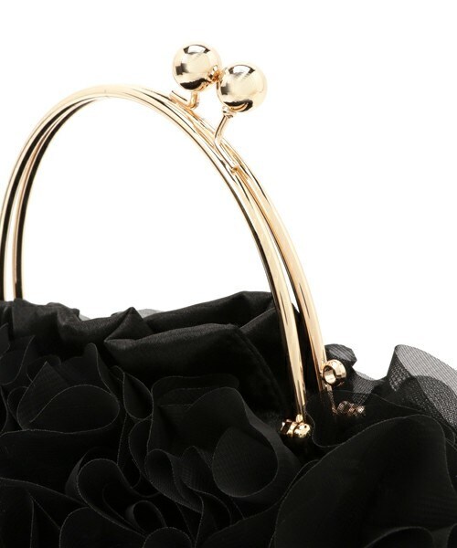 INTERPLANET WINGS(インタープラネットウィング)の「フリルフラワーパーティバッグ(ハンドバッグ・レディース・ブラック/ベージュ・フリー)」の5枚目の写真