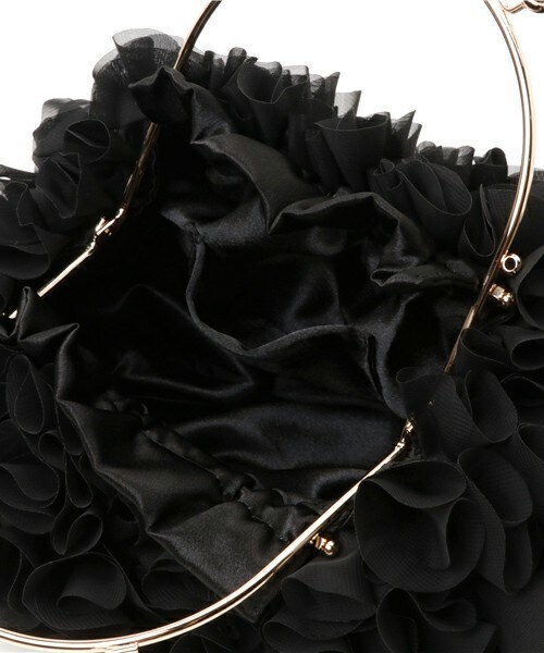 INTERPLANET WINGS(インタープラネットウィング)の「フリルフラワーパーティバッグ(ハンドバッグ・レディース・ブラック/ベージュ・フリー)」の7枚目の写真