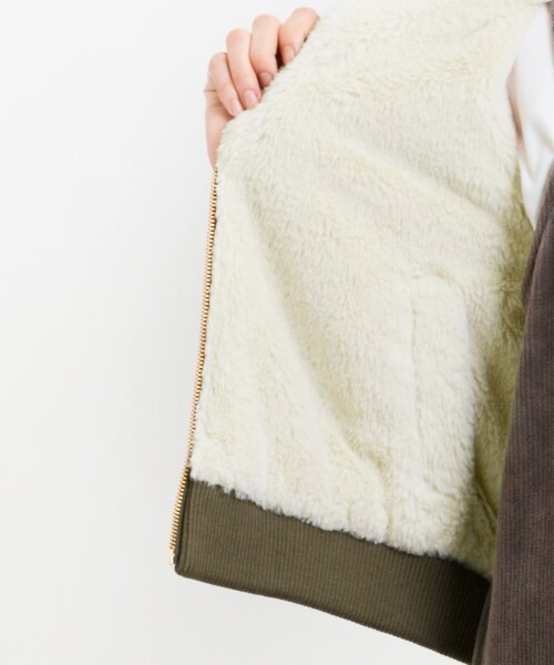 MAJESTIC LEGON（マジェスティックレゴン）の「リバーシブルリブブルゾン（ジャケット/アウター・レディース・アイボリー/カーキグリーン/ブラック・S(7号)/M(9号)）」の18枚目の写真