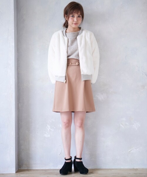 MAJESTIC LEGON（マジェスティックレゴン）の「リバーシブルリブブルゾン（ジャケット/アウター・レディース・アイボリー/カーキグリーン/ブラック・S(7号)/M(9号)）」の5枚目の写真