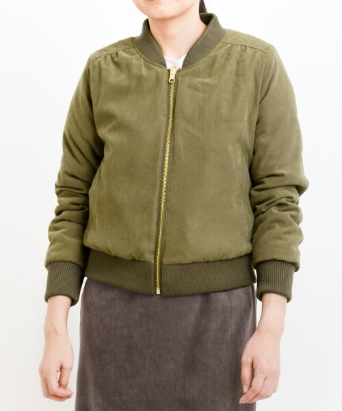 MAJESTIC LEGON（マジェスティックレゴン）の「リバーシブルリブブルゾン（ジャケット/アウター・レディース・アイボリー/カーキグリーン/ブラック・S(7号)/M(9号)）」の12枚目の写真