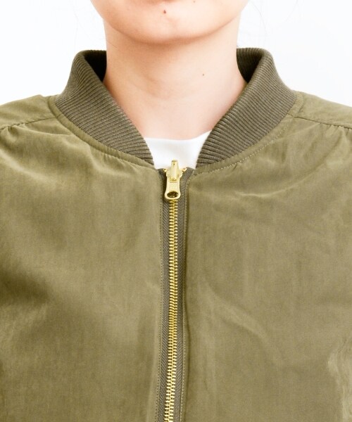 MAJESTIC LEGON（マジェスティックレゴン）の「リバーシブルリブブルゾン（ジャケット/アウター・レディース・アイボリー/カーキグリーン/ブラック・S(7号)/M(9号)）」の15枚目の写真