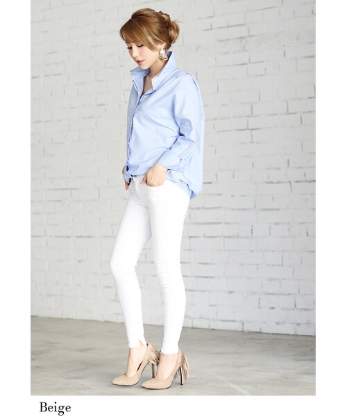 Rocotta by MOERY(ロコッタ)の「Rocotta(ロコッタ) 本革フリンジパンプス(パンプス・レディース・ブラック/グレー/ベージュ/ブラウン・S(約22.5cm相当)/M(約23.5cm相当)/L(約24.5cm相当))」の10枚目の写真