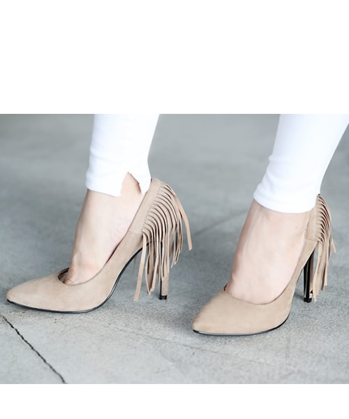 Rocotta by MOERY(ロコッタ)の「Rocotta(ロコッタ) 本革フリンジパンプス(パンプス・レディース・ブラック/グレー/ベージュ/ブラウン・S(約22.5cm相当)/M(約23.5cm相当)/L(約24.5cm相当))」の15枚目の写真