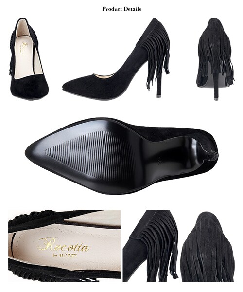 Rocotta by MOERY(ロコッタ)の「Rocotta(ロコッタ) 本革フリンジパンプス(パンプス・レディース・ブラック/グレー/ベージュ/ブラウン・S(約22.5cm相当)/M(約23.5cm相当)/L(約24.5cm相当))」の9枚目の写真