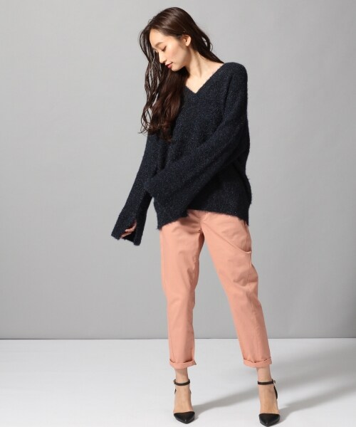 JEANASIS（ジーナシス）の「5GキラカノコVプルオーバーLS（トップス・ライトグレー()/ネイビー()・FREE）」の3枚目の写真