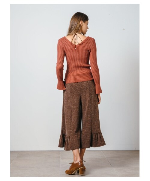 LILY BROWN(リリーブラウン)の「ベルスリーブVネックプルオーバー(ニット・レディース・PNK/RED/BLK・F)」の13枚目の写真