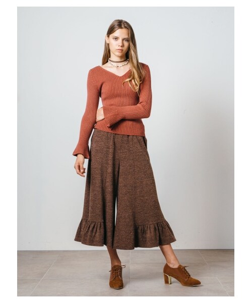 LILY BROWN(リリーブラウン)の「ベルスリーブVネックプルオーバー(ニット・レディース・PNK/RED/BLK・F)」の12枚目の写真