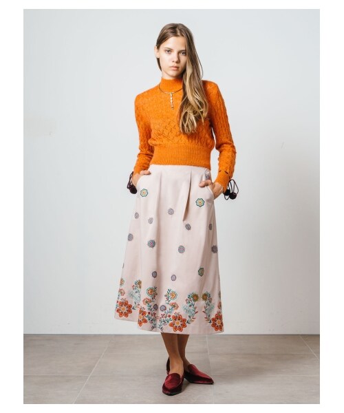 LILY BROWN（リリーブラウン）の「刺繍ロングスカート（ロングスカート  