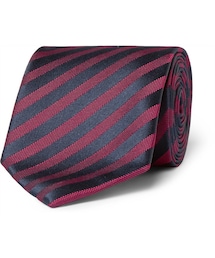 Charvet （シャルベ）の「Charvet 8cm Striped Silk-Jacquard Tie