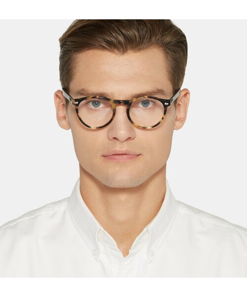Ray-Ban（レイバン）の「Ray-Ban Round-Frame Tortoiseshell Acetate Optical Glasses（メガネ・メンズ・Tortoiseshell・One size）」の5枚目の写真