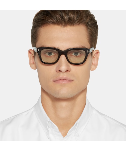 TOM FORD（トム フォード）の「TOM FORD Private Collection D-Frame Horn Optical Glasses（メガネ・メンズ・Black・One size）」の2枚目の写真