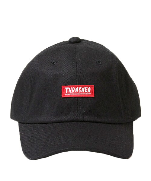 0000Lady'sの「THRASHER ボックスロゴキャップ(帽子・メンズ・ブラック/ベージュ・F)」の2枚目の写真