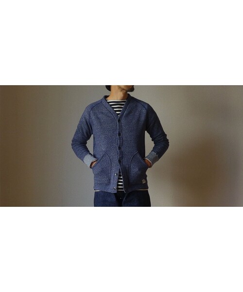 Kepani（ケパニ）の「Kepani ケパニ SWEAT CARDIGAN  "Sunset " スウェットカーディガン"サンセット" NVY ネイビー（カーディガン/ボレロ・メンズ・その他）」の2枚目の写真