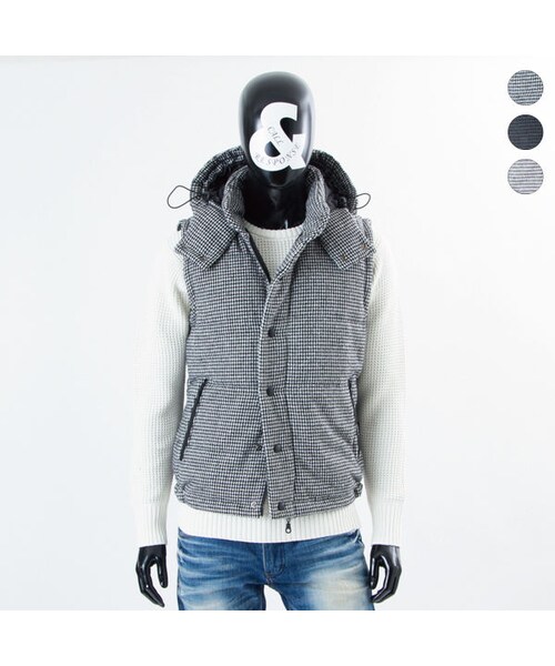 CALL&RESPONSE(コールアンドレスポンス)の「【シンサレートで薄いのに暖かい】ハウンドトゥース中綿ベスト/CALL&RESPONSE / 162-1104-12(その他アウター・メンズ・その他)」の4枚目の写真