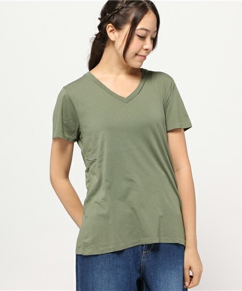 CAL．Berries（カルベリーズ）の「CAL.Berries BERRY EASY VネックMEN'S Tシャツ（Tシャツ/カットソー・レディース・ホワイト/グレー/カーキ/ネイビー・S/M）」の3枚目の写真