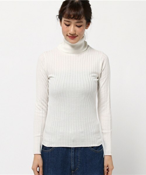 INTERPLANET（インタープラネット）の「ソリストヒート太リブタートル（ニット/セーター・レディース・オフホワイト/ブラック/グレー/キャメル/ワイン・FREE）」の7枚目の写真