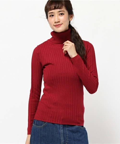 INTERPLANET（インタープラネット）の「ソリストヒート太リブタートル（ニット/セーター・レディース・オフホワイト/ブラック/グレー/キャメル/ワイン・FREE）」の5枚目の写真