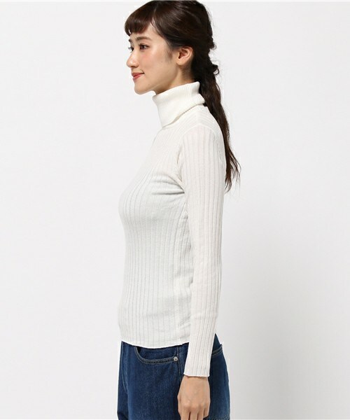 INTERPLANET（インタープラネット）の「ソリストヒート太リブタートル（ニット/セーター・レディース・オフホワイト/ブラック/グレー/キャメル/ワイン・FREE）」の8枚目の写真