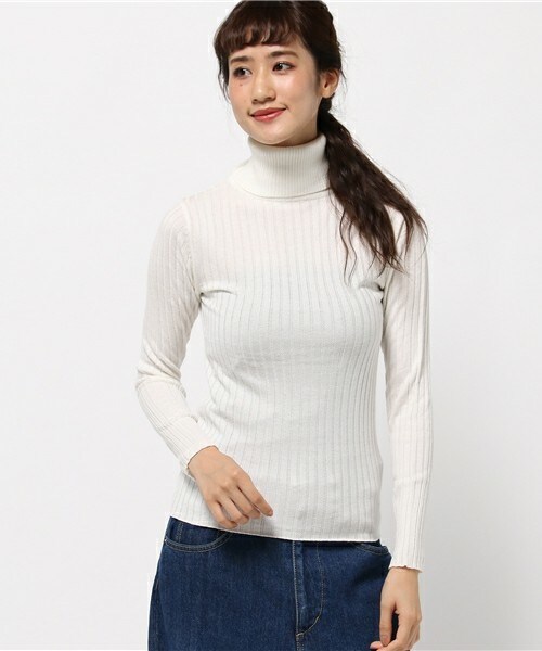 INTERPLANET（インタープラネット）の「ソリストヒート太リブタートル（ニット/セーター・レディース・オフホワイト/ブラック/グレー/キャメル/ワイン・FREE）」の14枚目の写真