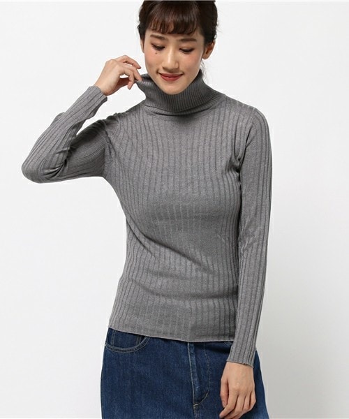 INTERPLANET（インタープラネット）の「ソリストヒート太リブタートル（ニット/セーター・レディース・オフホワイト/ブラック/グレー/キャメル/ワイン・FREE）」の3枚目の写真