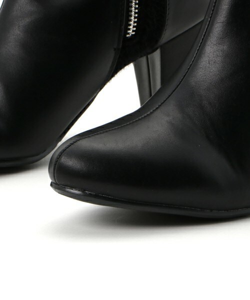 INTERPLANET WINGS（インタープラネットウィング）の「ハラコライクコンビショートブーツ（ブーツ・レディース・ブラック/ブラウン・23.0cm/24.0cm）」の7枚目の写真