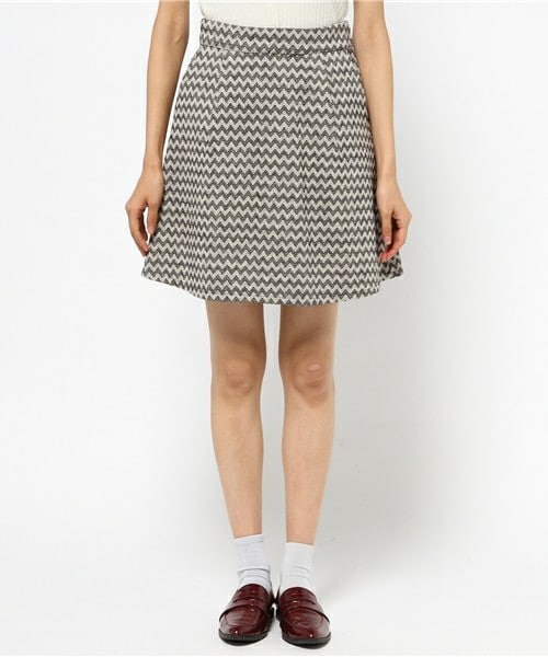 archives（アルシーヴ）の「幾何学柄ジャガードスカート（スカート・レディース・ブラック/ブラウン/ネイビー・MEDIUM）」の4枚目の写真