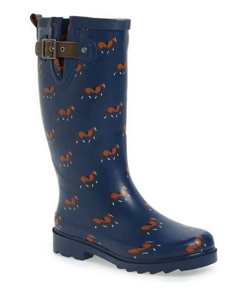 women's rain boots with horses on them