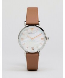 EMPORIO ARMANI | Emporio Armani Brown Leather Retro Watch AR1988(アナログ腕時計)