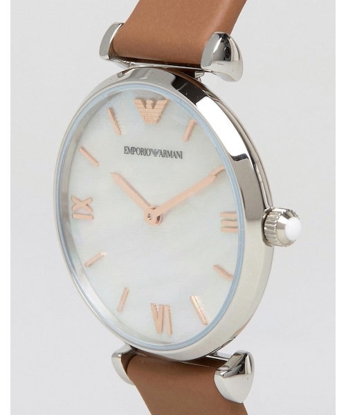 EMPORIO ARMANI（エンポリオアルマーニ）の「Emporio Armani Brown Leather Retro Watch AR1988（アナログ腕時計・レディース・Brown・One Size）」の2枚目の写真