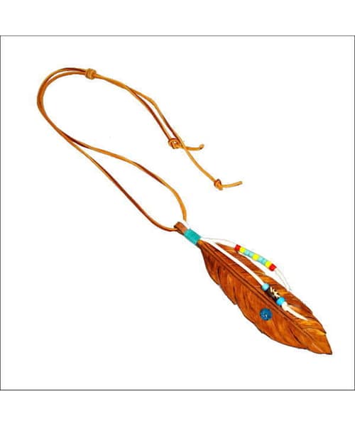 Handmade（ハンドメイド）の「レザーチョーカー フェザー カービング