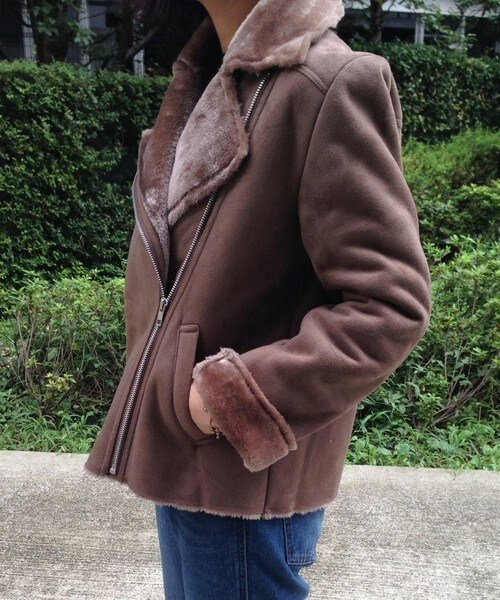 archives（アルシーヴ）の「【予約】フェイクムートンジャケット（ライダースジャケット・レディース・オフホワイト/ブラック/グレー・MEDIUM）」の8枚目の写真