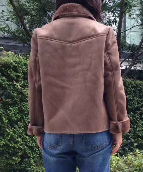 archives（アルシーヴ）の「【予約】フェイクムートンジャケット（ライダースジャケット・レディース・オフホワイト/ブラック/グレー・MEDIUM）」の9枚目の写真