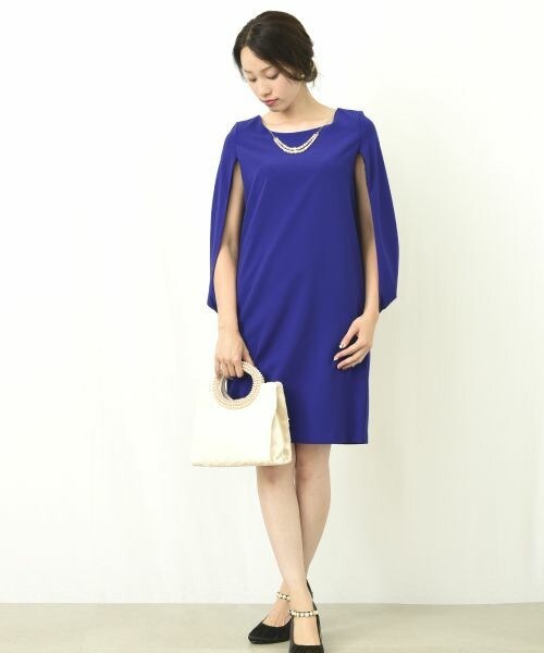 INTERPLANET WINGS（インタープラネットウィング）の「ケープスリーブOP（ドレス・レディース・ブラック/ブルー/ネイビー/ピンク・FREE）」の3枚目の写真