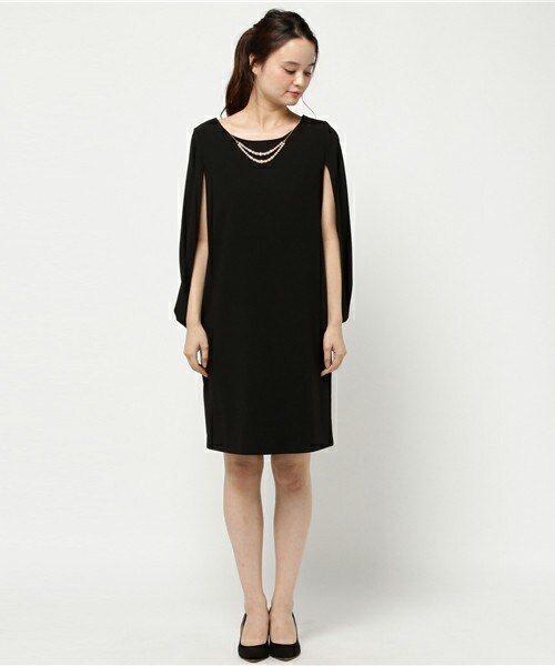 INTERPLANET WINGS（インタープラネットウィング）の「ケープスリーブOP（ドレス・レディース・ブラック/ブルー/ネイビー/ピンク・FREE）」の5枚目の写真