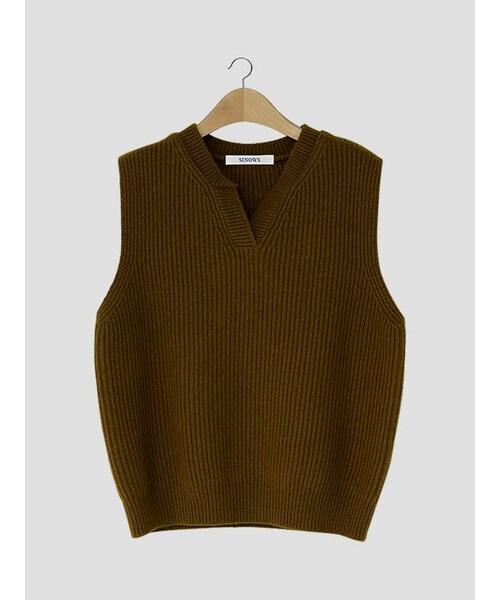 SINOWS(シノウズ)の「angora vest(ベスト・レディース・brown/skyblue(空)・one size (詳細サイズはサイトをご確認ください。))」の1枚目の写真