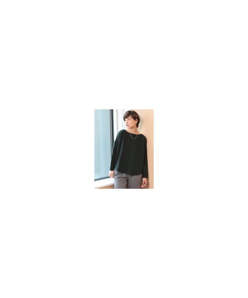earth music&ecology（アースミュージックアンドエコロジー）の「【Special Price】★ドロップショルダー異素材プルオーバー（トップス・キャメル/ネイビー/ダークグリーン・F）」の4枚目の写真