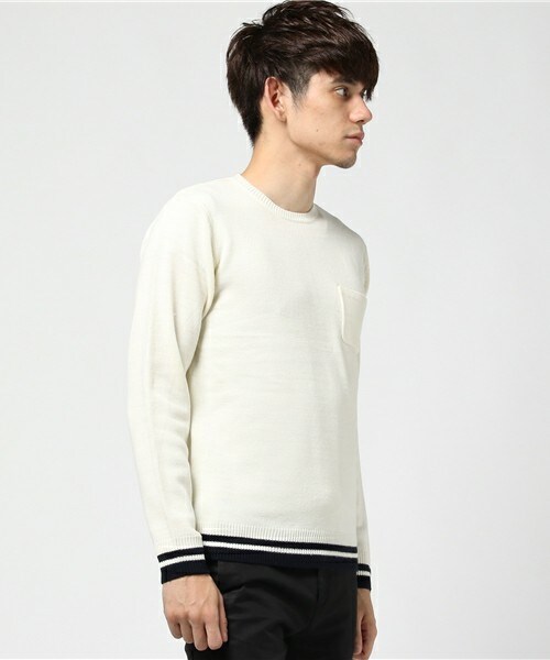 UNION STATION(ユニオンステーション)の「メンズノンノ【MEN'S NON-NO】11月号 P124 野村周平さん着用商品 Uネックポケットニット(ニット/セーター・メンズ・ホワイト/グリーン/ネイビー/キャメル/レッド・S/M/L/LL)」の6枚目の写真