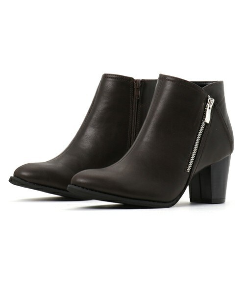 archives（アルシーヴ）の「サイドジップショートブーツ（ブーツ・レディース・ブラック/ダークブラウン・MEDIUM/LARGE）」の2枚目の写真